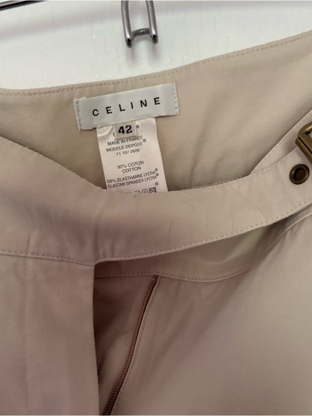 Celine Light Beige Cotton Skirt with Minimal Hardware